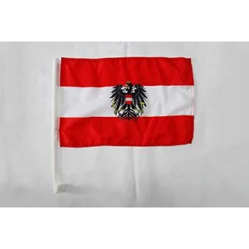 Drapeau de voiture Autriche avec aigle 45x30cm - Carflag autrichien 30 x 45 cm