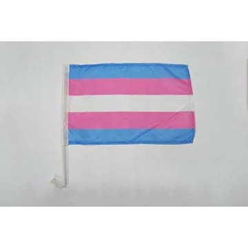 Drapeau de voiture Arc-en-Ciel Transgenre 45x30cm - Carflag trangender - Rainbow 30 x 45 cm