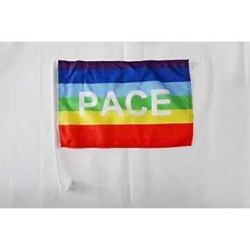 Drapeau de voiture Paix 45x30cm - Carflag Arc-en-Ciel - Peace Rainbow 30 x 45 cm