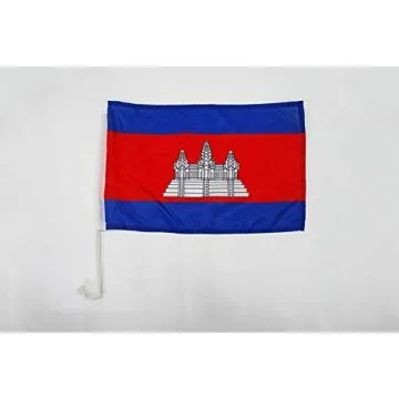 Drapeau de voiture Cambodge 45x30cm - Carflag cambodgien 30 x 45 cm
