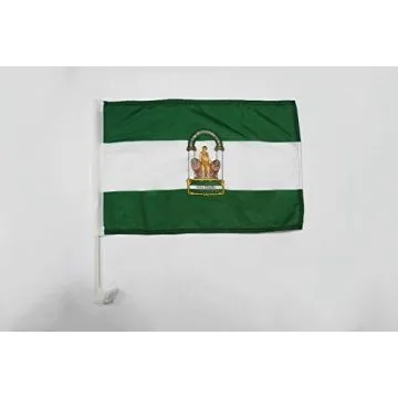 Drapeau de voiture Andalousie 45x30cm - Carflag andalous - Andalucia - Espagne 30 x 45 cm