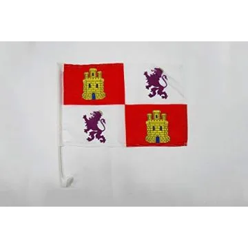 Drapeau de voiture Castille-Et-Leon 45x30cm - Carflag de Castilla y León - Espagne 30 x 45 cm