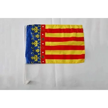 Drapeau de voiture Communauté Valencienne 45x30cm - Carflag de Valence - Espagne 30 x 45 cm
