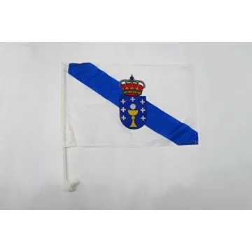 Drapeau de voiture Galice 45x30cm - Carflag de Galicia - Espagne 30 x 45 cm