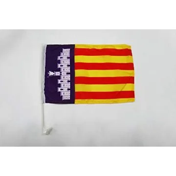 Drapeau de voiture Mayorque 45x30cm - Carflag de Mallorca - Espagne 30 x 45 cm