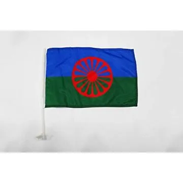 Drapeau de voiture Gypsi 45x30cm - Carflag Rom - Tzigane – gitan - voyageur 30 x 45 cm