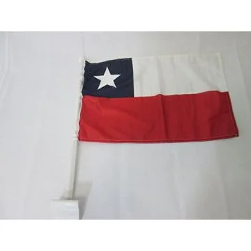 Drapeau de voiture CHILI 45x30cm en maille bloquée - Carflag CHILIEN 30 x 45 cm