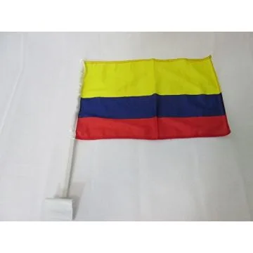 Drapeau de voiture COLOMBIE 45x30cm en maille bloquée - Carflag COLOMBIEN 30 x 45 cm