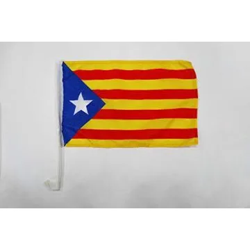 Drapeau de voiture Catalogne Estelada 45x30cm - Carflag catalan indépendentiste - Cataluña 30 x 45 cm