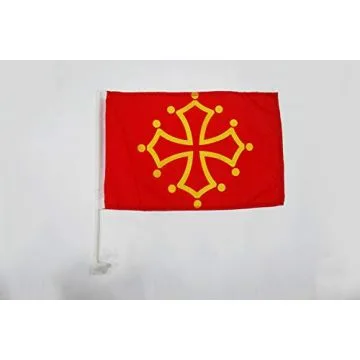 Drapeau de voiture Midi-Pyrénées - Occitanie 45x30cm - Carflag occitan - France 30 x 45 cm