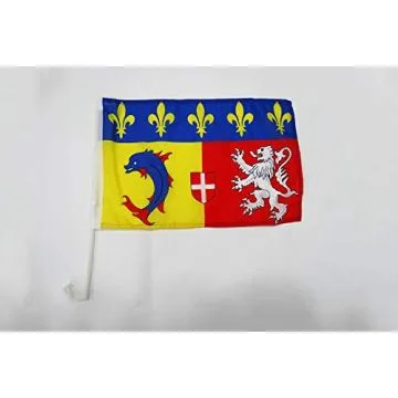 Drapeau de voiture Rhône-Alpes 45x30cm - Carflag rhônalpin - France 30 x 45 cm