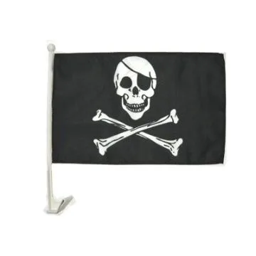 Drapeau de voiture PIRATE TÊTE DE MORT 45x30cm - Carflag CORSAIRE 30 x 45 cm