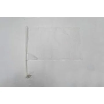Drapeau de voiture Unicolore Blanc 45x30cm - Carflag de couleur blanche 30 x 45 cm