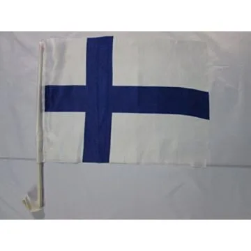 Drapeau de voiture FINLANDE 45x30cm - Carflag FINLANDAIS 30 x 45 cm