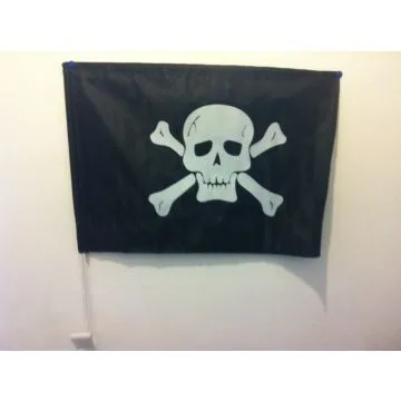 Drapeau de voiture PIRATE TÊTE DE MORT 45x30cm - Carflag CORSAIRE 30 x 45 cm