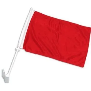 Drapeau de voiture UNICOLORE ROUGE 45x30cm - Carflag DE COULEUR ROUGE 30 x 45 cm