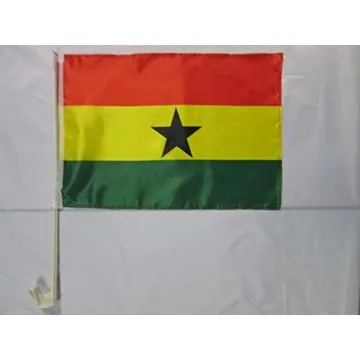 Drapeau de voiture GHANA 45x30cm - Carflag GHANÉEN  30 x 45 cm