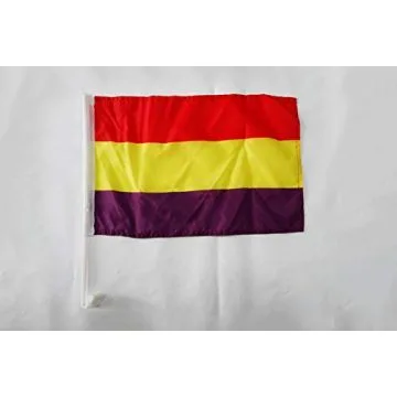 Drapeau de voiture Espagnol Républicain 45x30cm - Carflag Espagne républicaine 30 x 45 cm