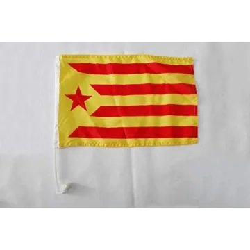 Drapeau de voiture Catalogne Estelada Vermella 45x30cm - Carflag catalan indépendentiste - Cataluña groga 30 x 45 cm