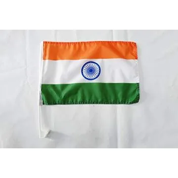 Drapeau de voiture Inde 45x30cm - Carflag indien 30 x 45 cm