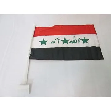 Drapeau de voiture IRAK 45x30cm en maille bloquée - Carflag IRAKIEN 30 x 45 cm