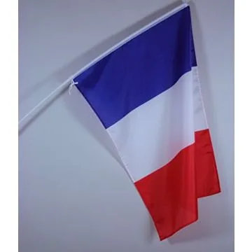 DRAPEAU FRANCE 150x90cm avec HAMPE - LOT DE 10 DRAPEAUX FRANÇAIS 90 x 150 cm