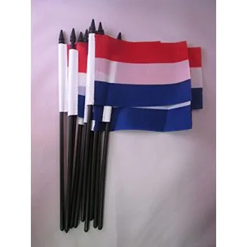 DRAPEAU PAYS-BAS 15x10cm avec HAMPE - LOT DE 10 DRAPEAUX HOLLANDAIS 10 x 15 cm