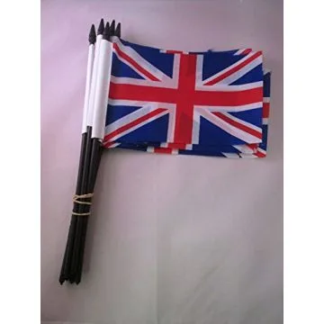 DRAPEAU ROYAUME-UNI 15x10cm avec HAMPE - LOT DE 10 DRAPEAUX ANGLAIS - UK - GRANDE BRETAGNE 10 x 15 cm