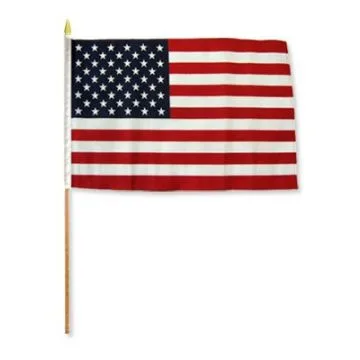 DRAPEAU ETATS-UNIS 45x30cm HAMPE en bois - LOT DE 10 DRAPEAUX AMÉRICAIN - USA 30 x 45 cm