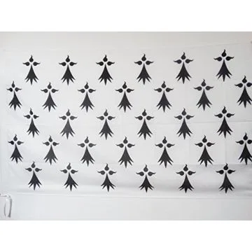 DRAPEAU PROVINCE DE BRETAGNE 90x60cm - DRAPEAU HISTORIQUE BRETON 60 x 90 cm Fourreau pour hampe