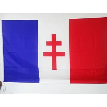 DRAPEAU FRANCE GÉNÉRAL DE GAULLE 90x60cm - DRAPEAU FRANÇAIS 1959 60 x 90 cm Fourreau pour hampe