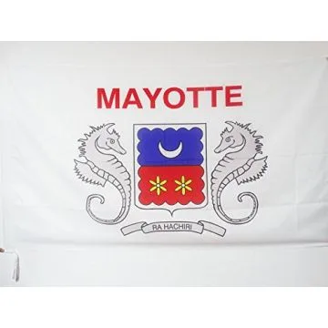 DRAPEAU MAYOTTE 90x60cm - DRAPEAU MAHORAIS - FRANCE 60 x 90 cm Fourreau pour hampe