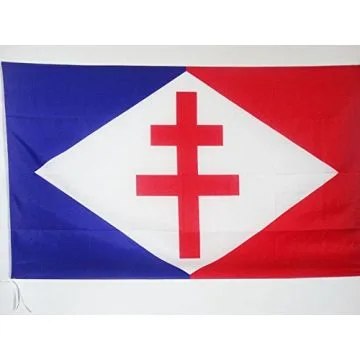 DRAPEAU FORCES NAVALES FRANÇAISES LIBRES 90x60cm - DRAPEAU MARINE MILITAIRE FRANCE 60 x 90 cm Fourreau pour hampe