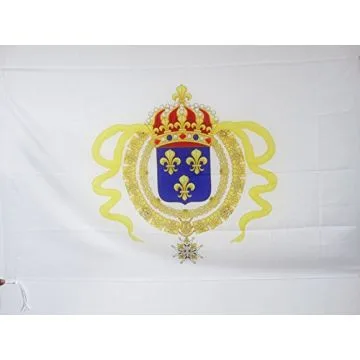 DRAPEAU NOUVELLE-FRANCE 90x60cm - DRAPEAU ROYALISTE - ÉTANDARD LOUIS XIV 60 x 90 cm Fourreau pour hampe