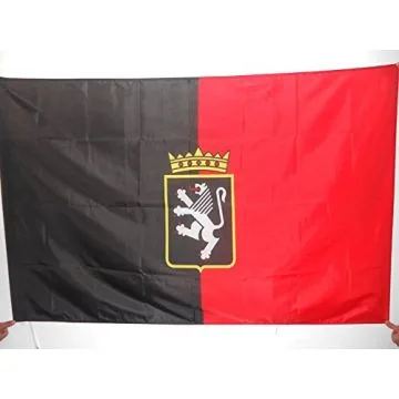 DRAPEAU VALLÉE D\'AOSTE AVEC ARMES 90x60cm - DRAPEAU VALLE D\'AOSTA ARMOIRIES - ITALIE 60 x 90 cm Fourreau pour hampe