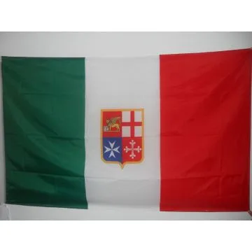 DRAPEAU ITALIE MARINE CIVILE 90x60cm - DRAPEAU PAVILLON CIVIL ITALIEN 60 x 90 cm Fourreau pour hampe