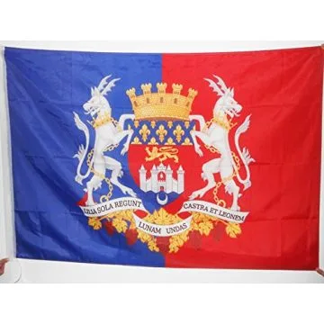 DRAPEAU BORDEAUX AVEC ARMES 90x60cm - DRAPEAU BORDELAIS AVEC ARMOIRIES 60 x 90 cm Fourreau pour hampe