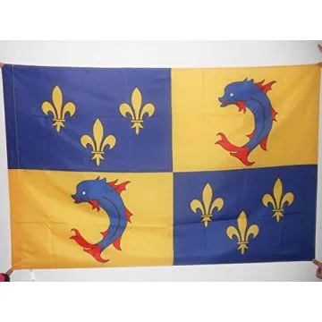 DRAPEAU PROVINCE DU DAUPHINÉ 90x60cm - DRAPEAU DAUPHINOIS - FRANCE 60 x 90 cm Fourreau pour hampe