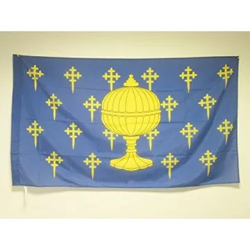 DRAPEAU ROYAUME DE GALICE 409-1833 90x60cm - DRAPEAU ROYAL GALICIEN - REINO DE GALICIA 60 x 90 cm Fourreau pour hampe