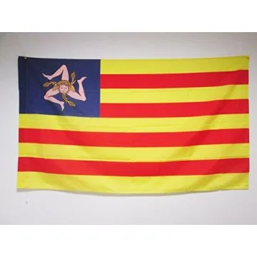 DRAPEAU SICILE INDÍ?PENDENTISTE 90x60cm - DRAPEAU RÍ?GIONALISTE SICILIEN - SICILIA 60 x 90 cm Fourreau pour hampe