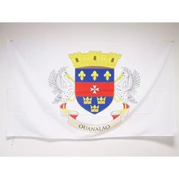 DRAPEAU SAINT-BARTHÉLEMY 90x60cm - DRAPEAU DE SAINT BARTHÉLÉMY - FRANCE 60 x 90 cm Fourreau pour hampe