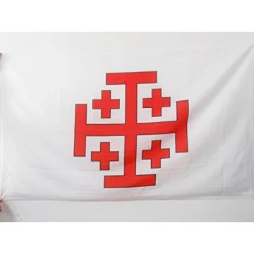 DRAPEAU ORDRE DU SAINT-SÉPULCRE DE JÉRUSALEM 90x60cm - DRAPEAU CHRÉTIEN 60 x 90 cm Fourreau pour hampe