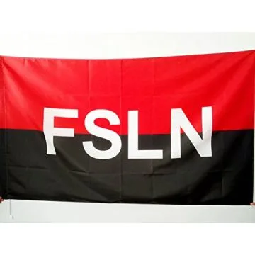 DRAPEAU NICARAGUA FSLN 90x60cm - DRAPEAU FRONT SANDINISTE DE LIBÍ?RATION NATIONALE 60 x 90 cm Fourreau pour hampe