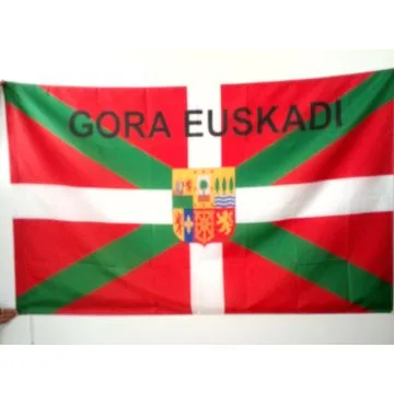 DRAPEAU PAYS BASQUE GORA EUSKADI 90x60cm - DRAPEAU ZAZPIAK BAT 60 x 90 cm Fourreau pour hampe