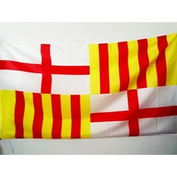 DRAPEAU BARCELONE 90x60cm - DRAPEAU VILLE DE BARCELONA 60 x 90 cm Fourreau pour hampe