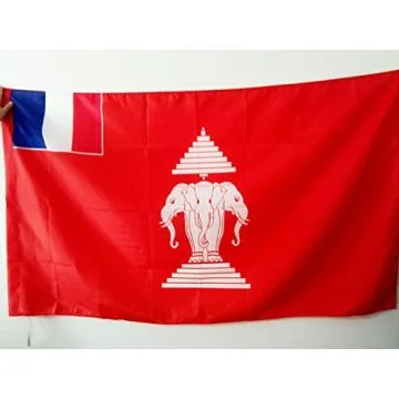 DRAPEAU PROTECTORAT FRANÍ?AIS DU LAOS 90x60cm - DRAPEAU INDOCHINE FRANÍ?AISE 60 x 90 cm Fourreau pour hampe