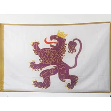 DRAPEAU ROYAUME DE LEÍ?N 910-1230 90x60cm - DRAPEAU MONARCHIE ESPAGNOLE - ESPAGNE 60 x 90 cm Fourreau pour hampe