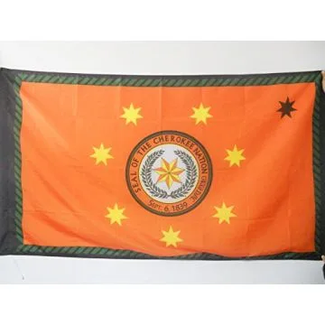 DRAPEAU CHEROKEES 90x60cm - DRAPEAU DES CHÉROKÎS - INDIEN D\'AMÉRIQUE 60 x 90 cm Fourreau pour hampe