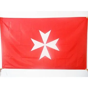 DRAPEAU ACTIVITÉS DE L?ORDRE DE MALTE 90x60cm - DRAPEAU SAINT-JEAN DE JÉRUSALEM 60 x 90 cm Fourreau pour hampe