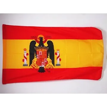 DRAPEAU ESPAGNE FRANQUISTE 1945-1977 90x60cm - DRAPEAU ESPAGNOL DE FRANCO 60 x 90 cm Fourreau pour hampe